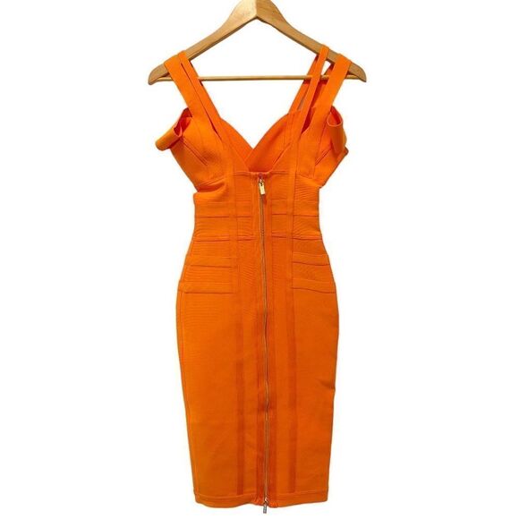 House of CB Orange Mimi Bandage Bodycon Dress size XS - Picture 9 of 10